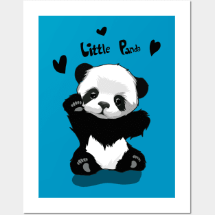 Little panda bear Posters and Art